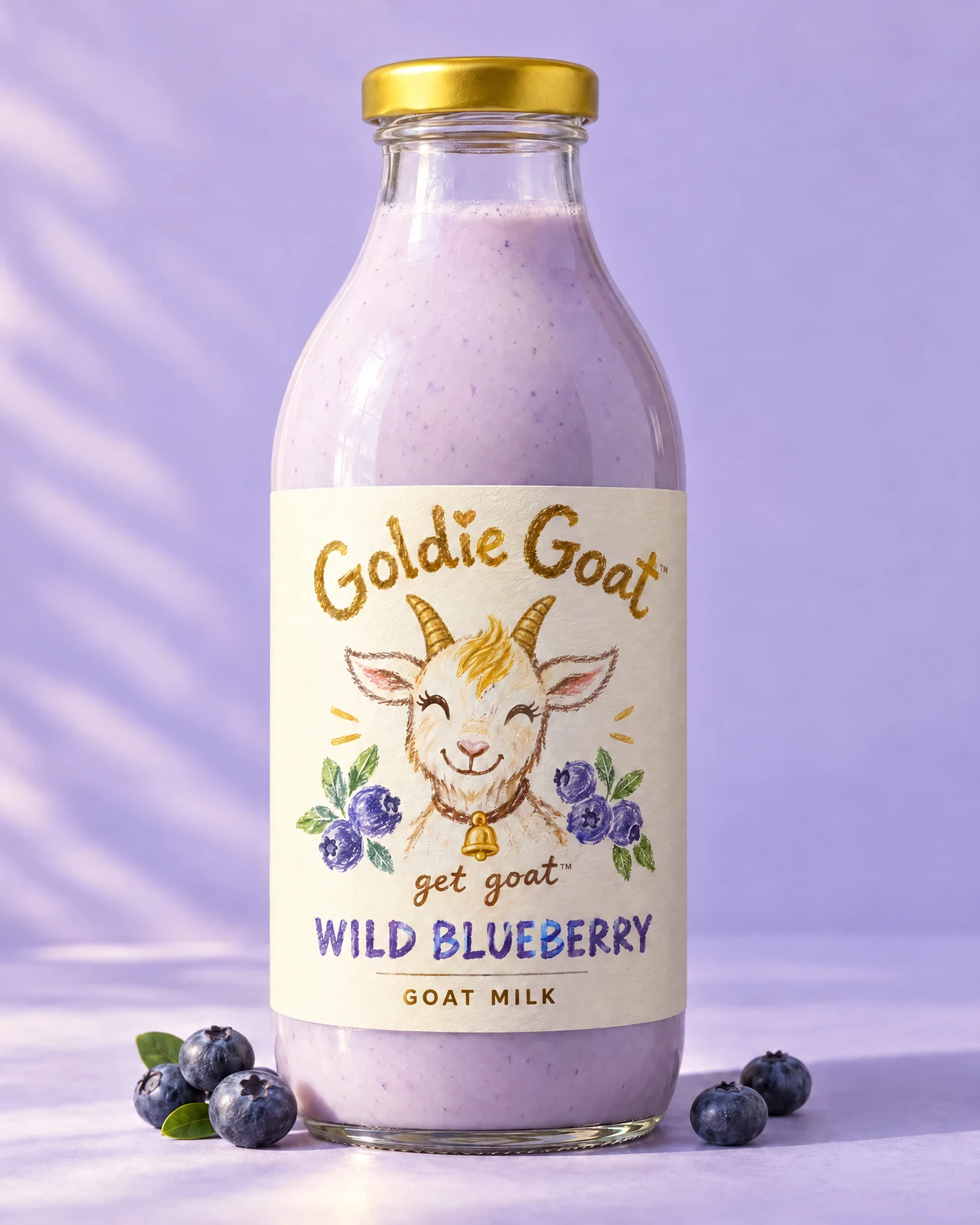 Wild Blueberry Goldie Goat concept bottle packaging